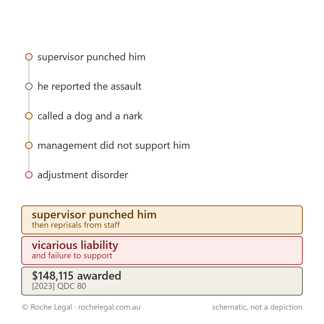 Schematic of how the incident in Mason v State of Queensland [2023] QDC 80 happened